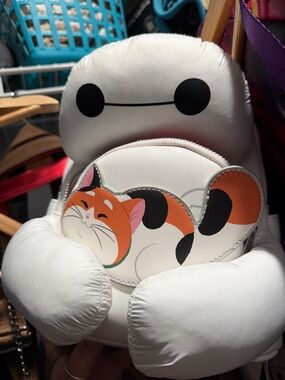 Loungefly White Faux Leather Calico Cat Coin Purse with Orange and Black Accents